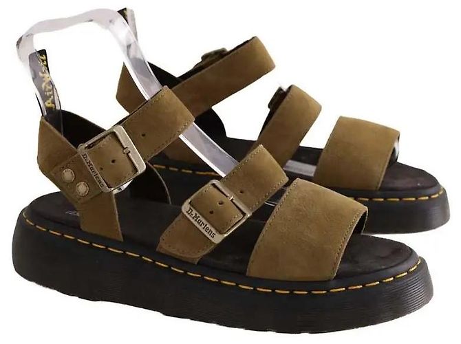 Mules Dr. Martens Kaki in Camoscio Cachi - vista 3