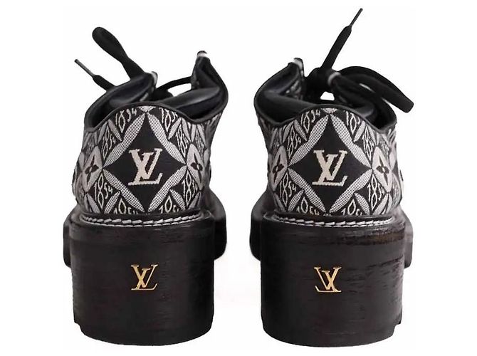 Louis Vuitton Scarpe Derby in tela beaubourg nere con lacci Nero - vista 2