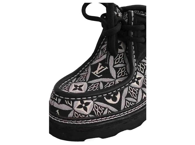 Louis Vuitton Scarpe Derby in tela beaubourg nere con lacci Nero - vista 4