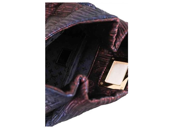 Pochette Altair in seta jacquard matelassé monogram Louis Vuitton blu - vista 6