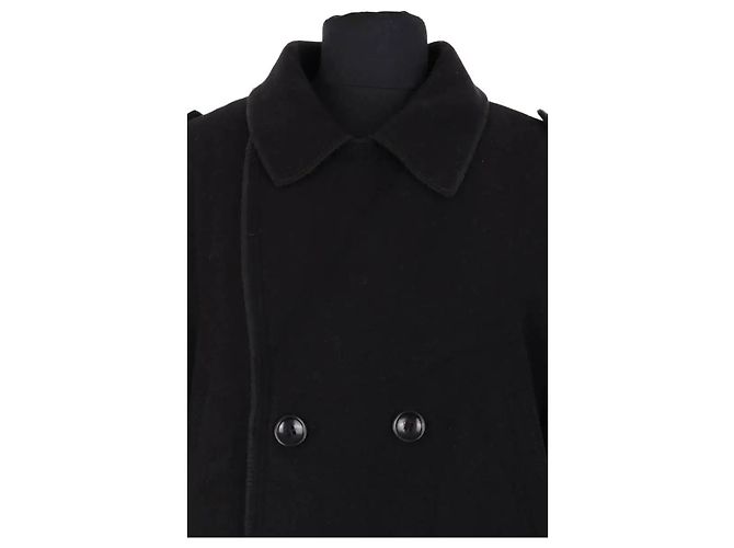 Manteau en laine noir Dolce & Gabbana Homme - vue 2