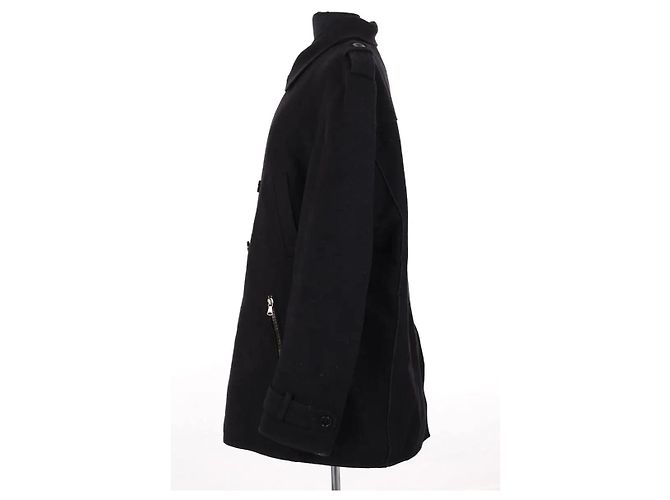 Manteau en laine noir Dolce & Gabbana Homme - vue 3