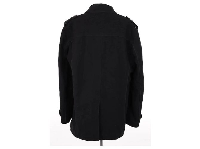 Manteau en laine noir Dolce & Gabbana Homme - vue 4