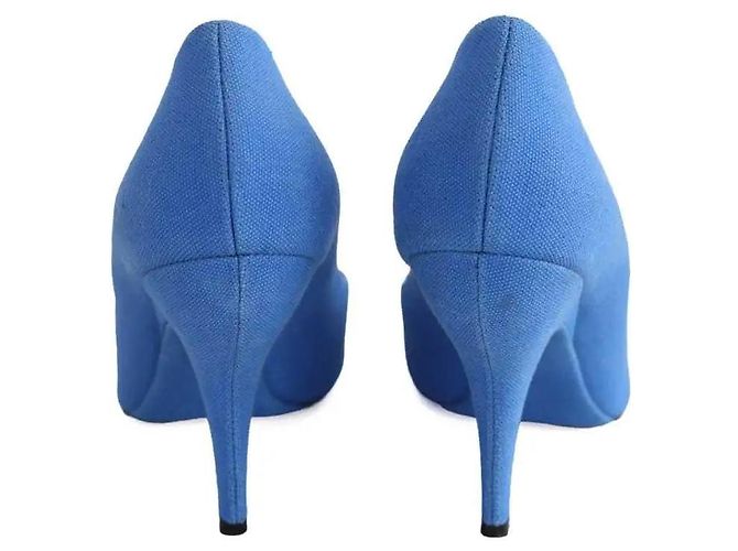Tacchi Louis Vuitton in tessuto blu Taglia 39 - vista 2