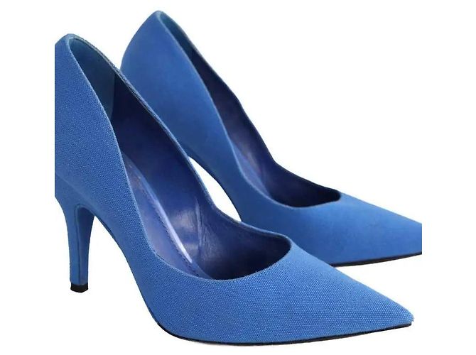 Tacchi Louis Vuitton in tessuto blu Taglia 39 - vista 3