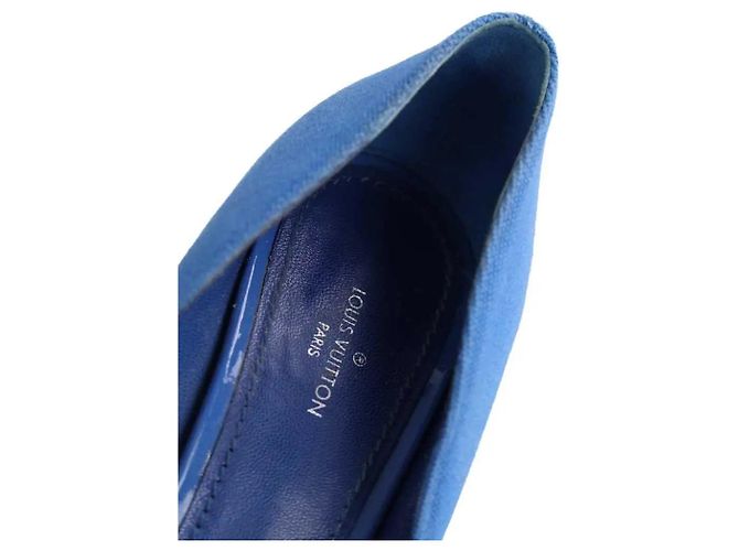 Tacchi Louis Vuitton in tessuto blu Taglia 39 - vista 4