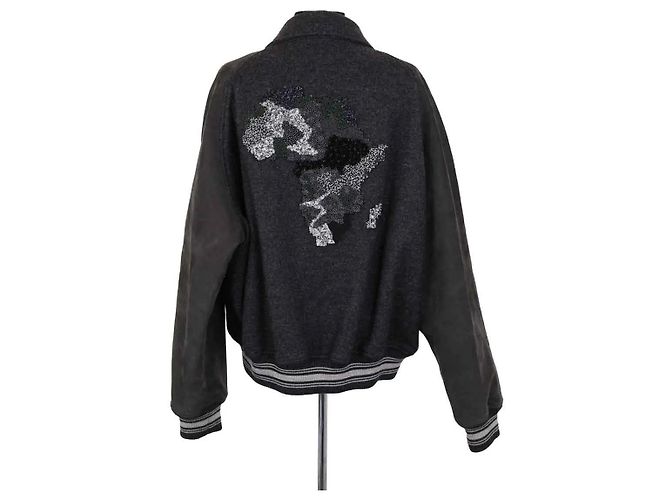 Louis Vuitton Jacke aus Wolle Anthrazit Anthrazitgrau - Ansicht 4