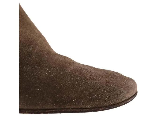 Isabel Marant Khaki Deerskin Ankle Boots Size 40 - view 5