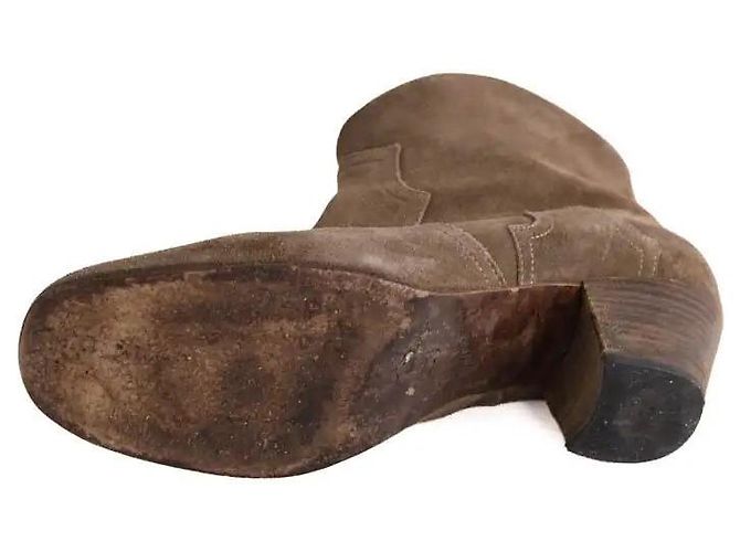 Isabel Marant Khaki Deerskin Ankle Boots Size 40 - view 6