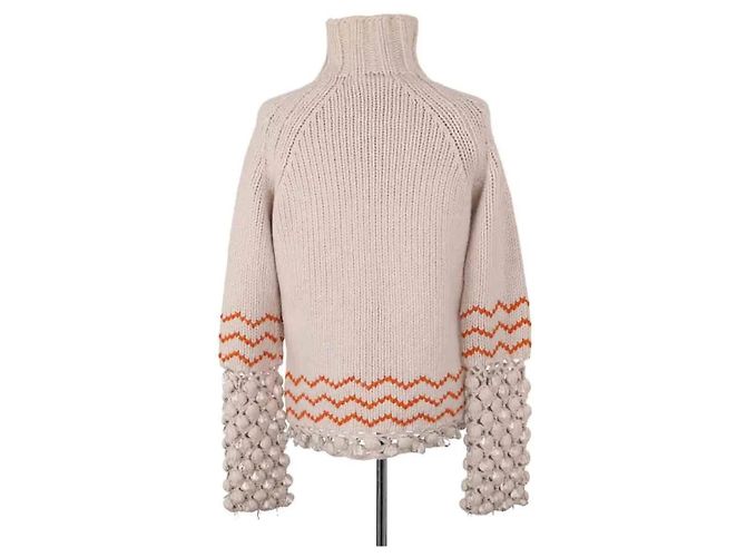 Paco Rabanne Wollpullover ecru Roh - Ansicht 4