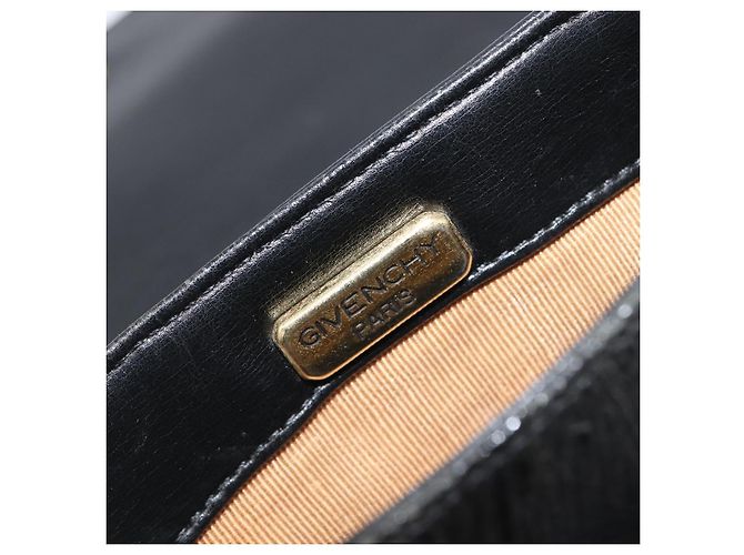 Borsa a tracolla GIVENCHY in pelle nera e oro Auth 208740 Nero D'oro - vista 19