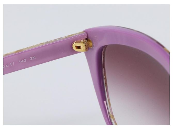 Gafas de sol Dolce & Gabbana Plastic Purple Gold Auth BA16473V Dorado Púrpura - vista 13