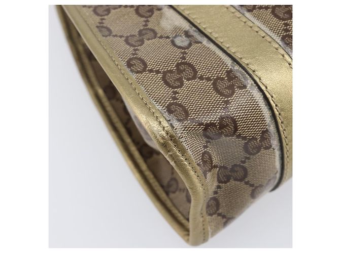 Borsa a tracolla GUCCI GG Crystal Jackie Beige Gold 203495 Auth 208732 D'oro - vista 11