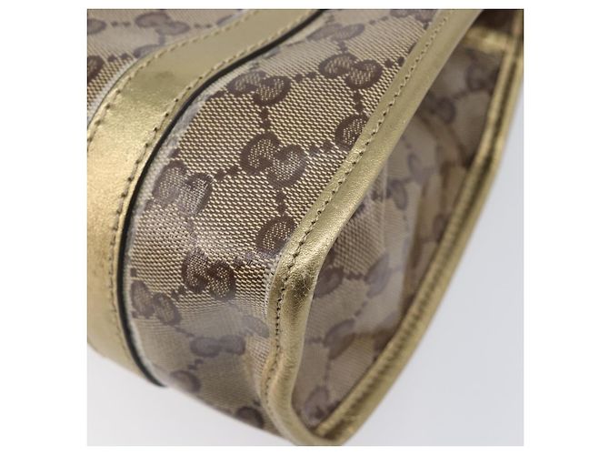 Borsa a tracolla GUCCI GG Crystal Jackie Beige Gold 203495 Auth 208732 D'oro - vista 12