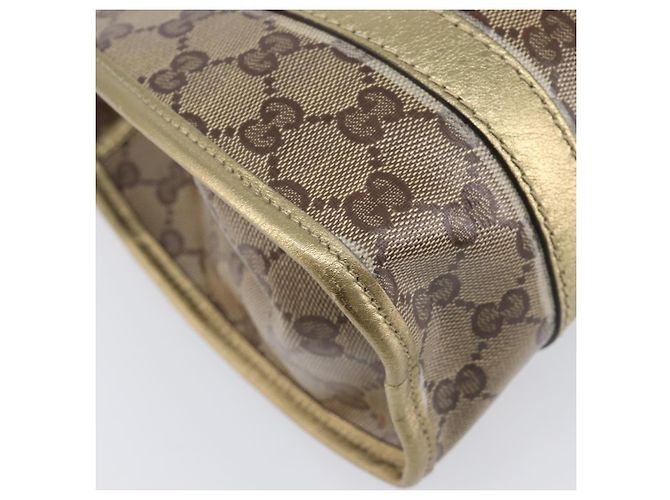 Borsa a tracolla GUCCI GG Crystal Jackie Beige Gold 203495 Auth 208732 D'oro - vista 13