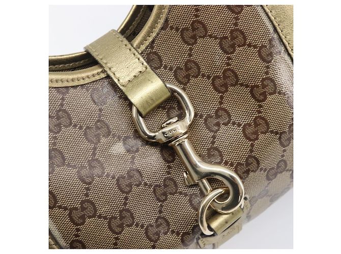 Borsa a tracolla GUCCI GG Crystal Jackie Beige Gold 203495 Auth 208732 D'oro - vista 14