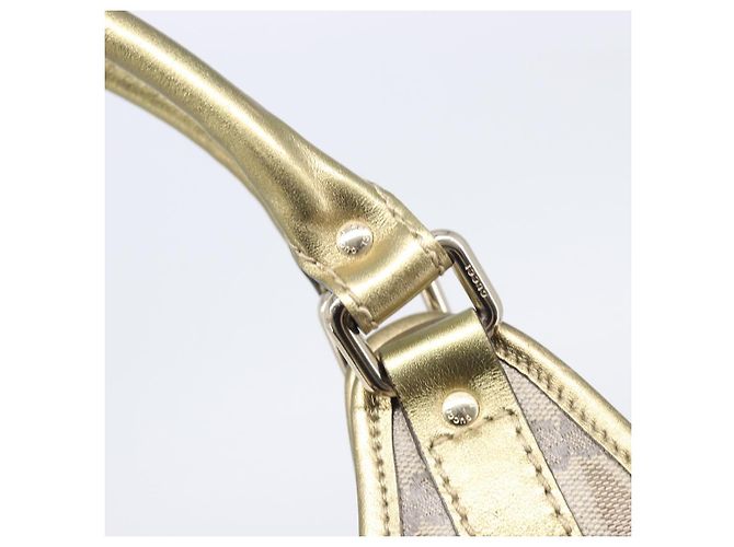 Borsa a tracolla GUCCI GG Crystal Jackie Beige Gold 203495 Auth 208732 D'oro - vista 17