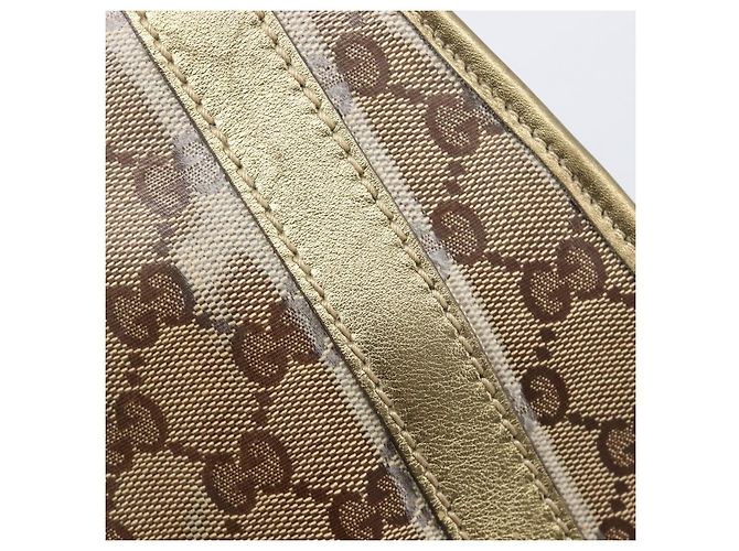 Borsa a tracolla GUCCI GG Crystal Jackie Beige Gold 203495 Auth 208732 D'oro - vista 18