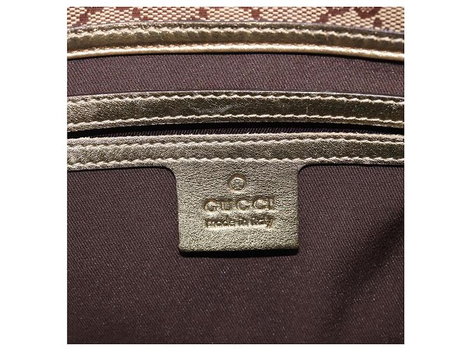 Borsa a tracolla GUCCI GG Crystal Jackie Beige Gold 203495 Auth 208732 D'oro - vista 19