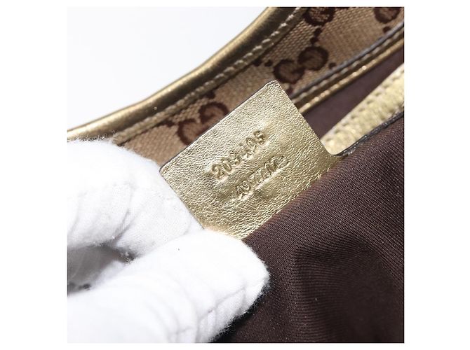 Borsa a tracolla GUCCI GG Crystal Jackie Beige Gold 203495 Auth 208732 D'oro - vista 24