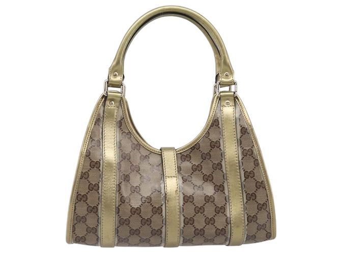 Borsa a tracolla GUCCI GG Crystal Jackie Beige Gold 203495 Auth 208732 D'oro - vista 3