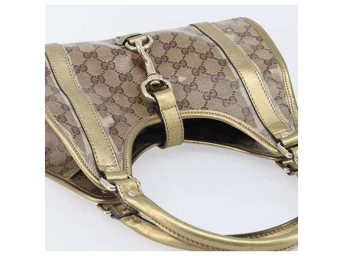 Borsa a tracolla GUCCI GG Crystal Jackie Beige Gold 203495 Auth 208732 D'oro - vista 6