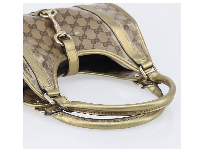 Borsa a tracolla GUCCI GG Crystal Jackie Beige Gold 203495 Auth 208732 D'oro - vista 7