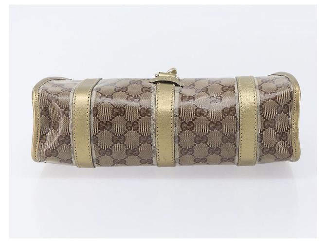 Borsa a tracolla GUCCI GG Crystal Jackie Beige Gold 203495 Auth 208732 D'oro - vista 9