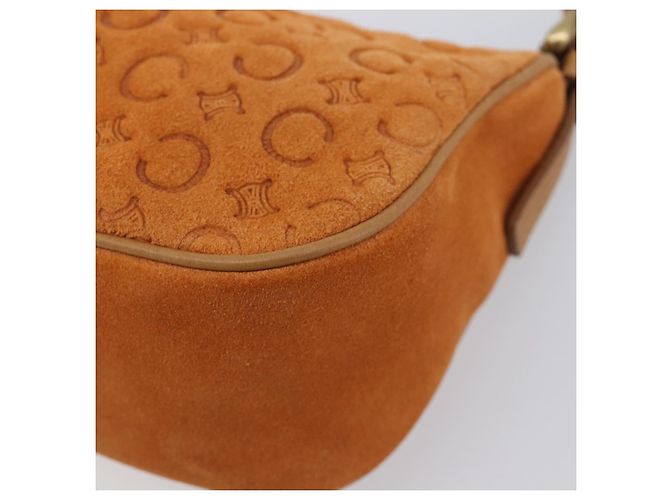 16 Céline Borsa a mano CELINE C Macadam Suede Orange Tono Oro Auth 208638V Arancione - vista 10
