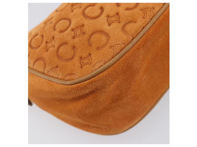 16 Céline Borsa a mano CELINE C Macadam Suede Orange Tono Oro Auth 208638V Arancione - vista 11