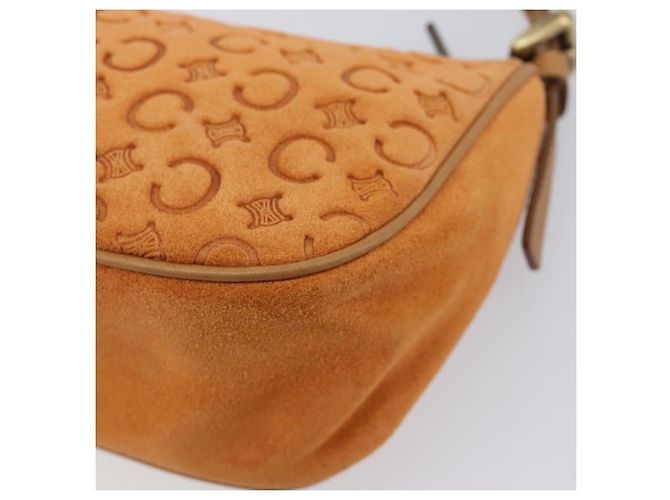 16 Céline Borsa a mano CELINE C Macadam Suede Orange Tono Oro Auth 208638V Arancione - vista 12