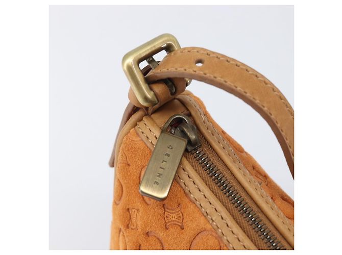 16 Céline Borsa a mano CELINE C Macadam Suede Orange Tono Oro Auth 208638V Arancione - vista 15