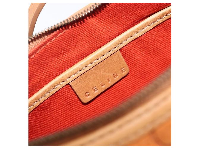 16 Céline Borsa a mano CELINE C Macadam Suede Orange Tono Oro Auth 208638V Arancione - vista 16