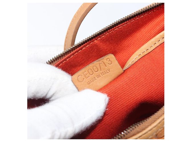 16 Céline Borsa a mano CELINE C Macadam Suede Orange Tono Oro Auth 208638V Arancione - vista 21