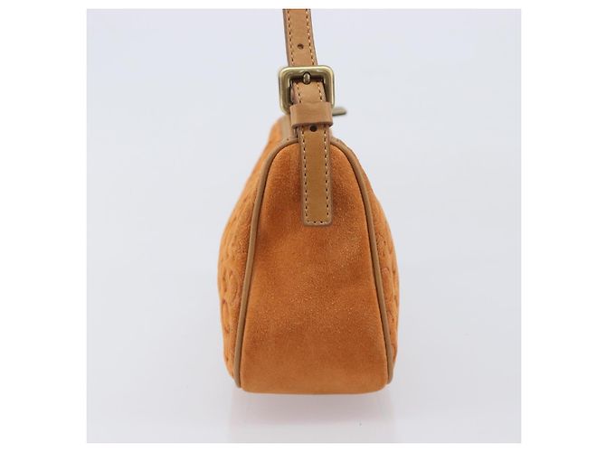 16 Céline Borsa a mano CELINE C Macadam Suede Orange Tono Oro Auth 208638V Arancione - vista 4