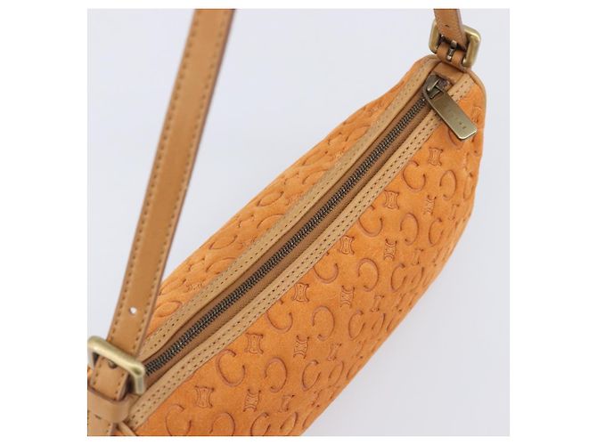 16 Céline Borsa a mano CELINE C Macadam Suede Orange Tono Oro Auth 208638V Arancione - vista 6
