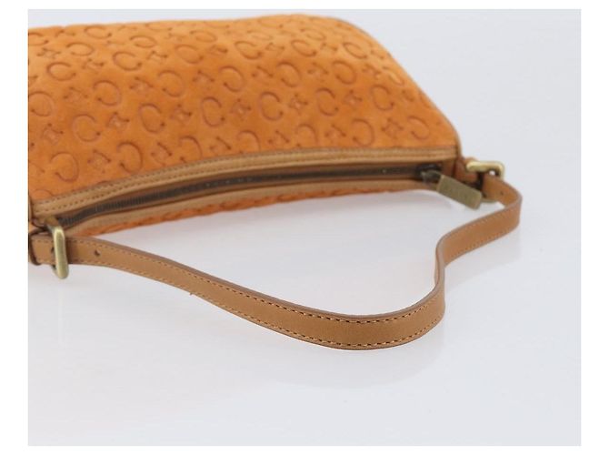 16 Céline Borsa a mano CELINE C Macadam Suede Orange Tono Oro Auth 208638V Arancione - vista 7