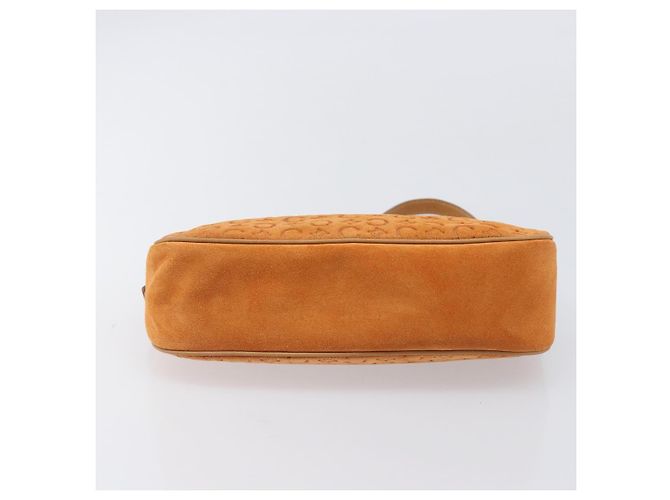 16 Céline Borsa a mano CELINE C Macadam Suede Orange Tono Oro Auth 208638V Arancione - vista 9