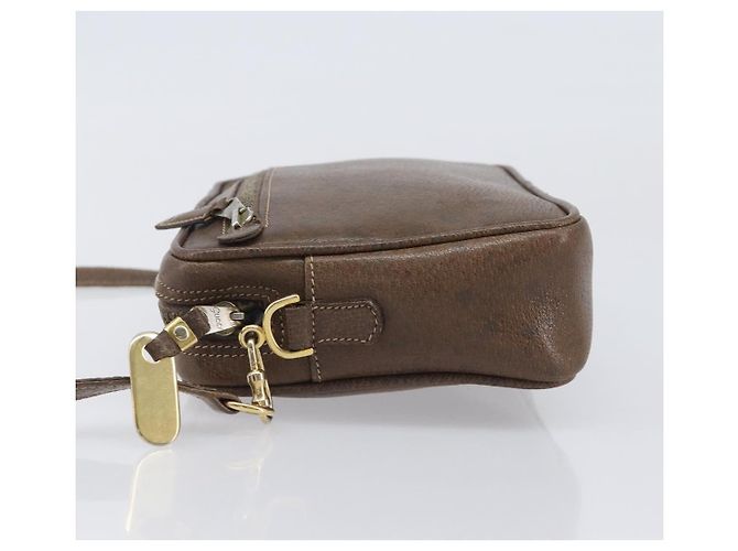 Borsa a tracolla GUCCI in pelle marrone e oro autentica ep16333 D'oro - vista 5