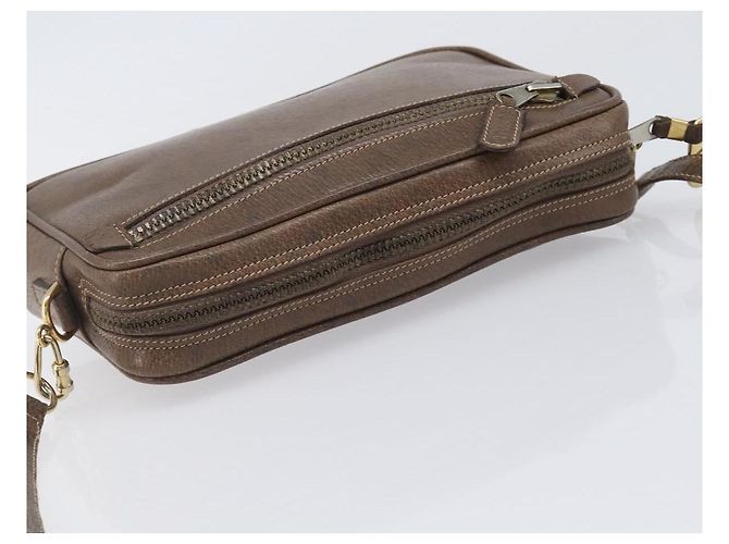Borsa a tracolla GUCCI in pelle marrone e oro autentica ep16333 D'oro - vista 6