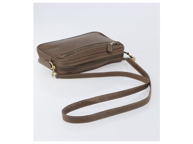 Borsa a tracolla GUCCI in pelle marrone e oro autentica ep16333 D'oro - vista 7