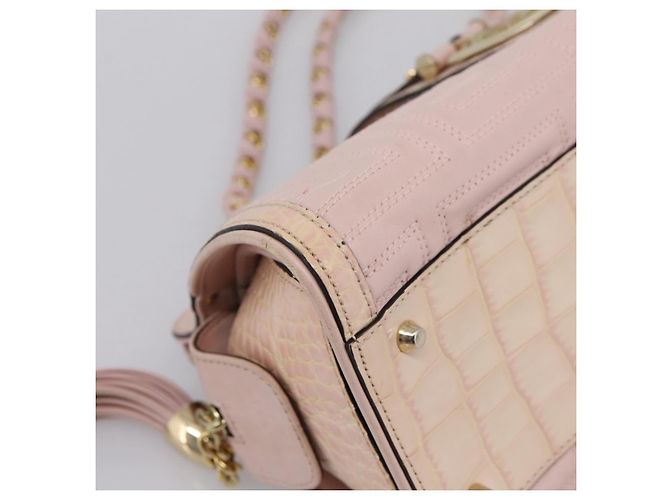 VERSACE Chain Tote Bag Leder Pink Gold Auth 207875M Golden - Ansicht 14