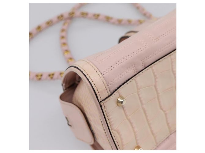 VERSACE Chain Tote Bag Leder Pink Gold Auth 207875M Golden - Ansicht 16