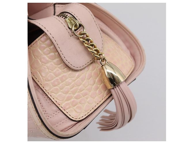 VERSACE Chain Tote Bag Leder Pink Gold Auth 207875M Golden - Ansicht 17
