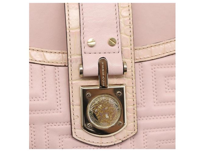 VERSACE Chain Tote Bag Leder Pink Gold Auth 207875M Golden - Ansicht 18