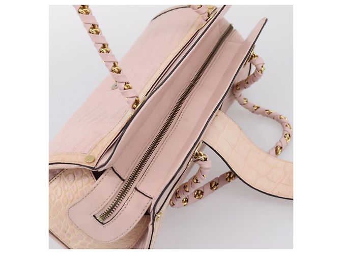 VERSACE Chain Tote Bag Leder Pink Gold Auth 207875M Golden - Ansicht 6