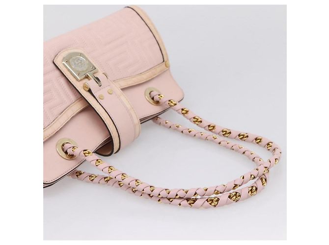 VERSACE Chain Tote Bag Leder Pink Gold Auth 207875M Golden - Ansicht 7