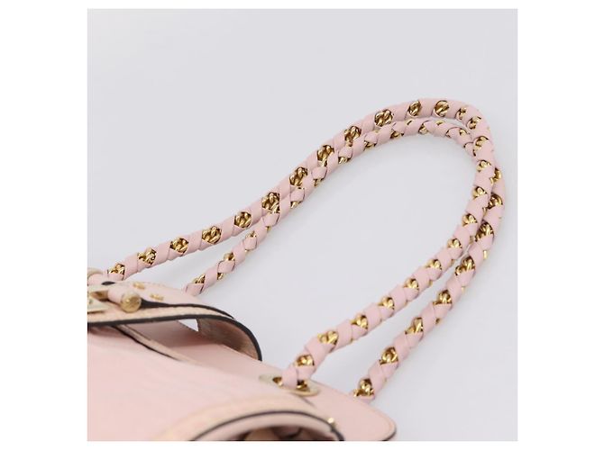 VERSACE Chain Tote Bag Leder Pink Gold Auth 207875M Golden - Ansicht 8