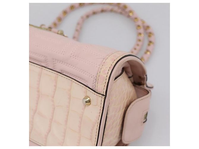 VERSACE Chain Tote Bag Leder Pink Gold Auth 207875M Golden - Ansicht 9