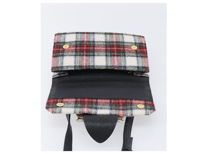 Bolsa de Ombro Miu Miu Bijoux Wool Red Gold Auth ka6640V - vista 19